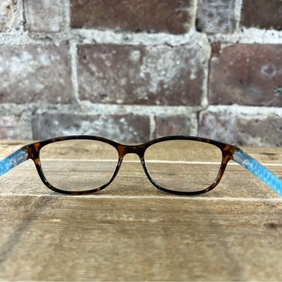 Lulu Guinness LR45 2.5 Tortoise Frames with Turquoise Interior - Picture 4 of 12